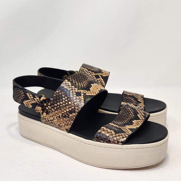 Vince Shoes - Vince Womens Westport Snake Print Leather Platform Sandals Size 7.5 M Strappy